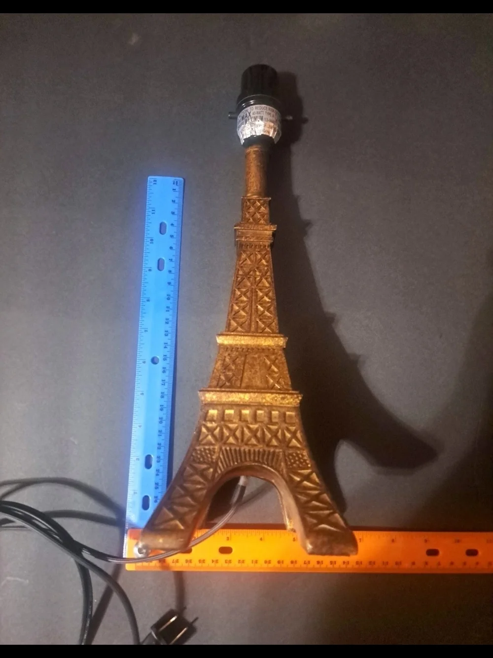 Parisian France French Eiffel Tower Faux Bronze Reproduction Lamp Small Desktop